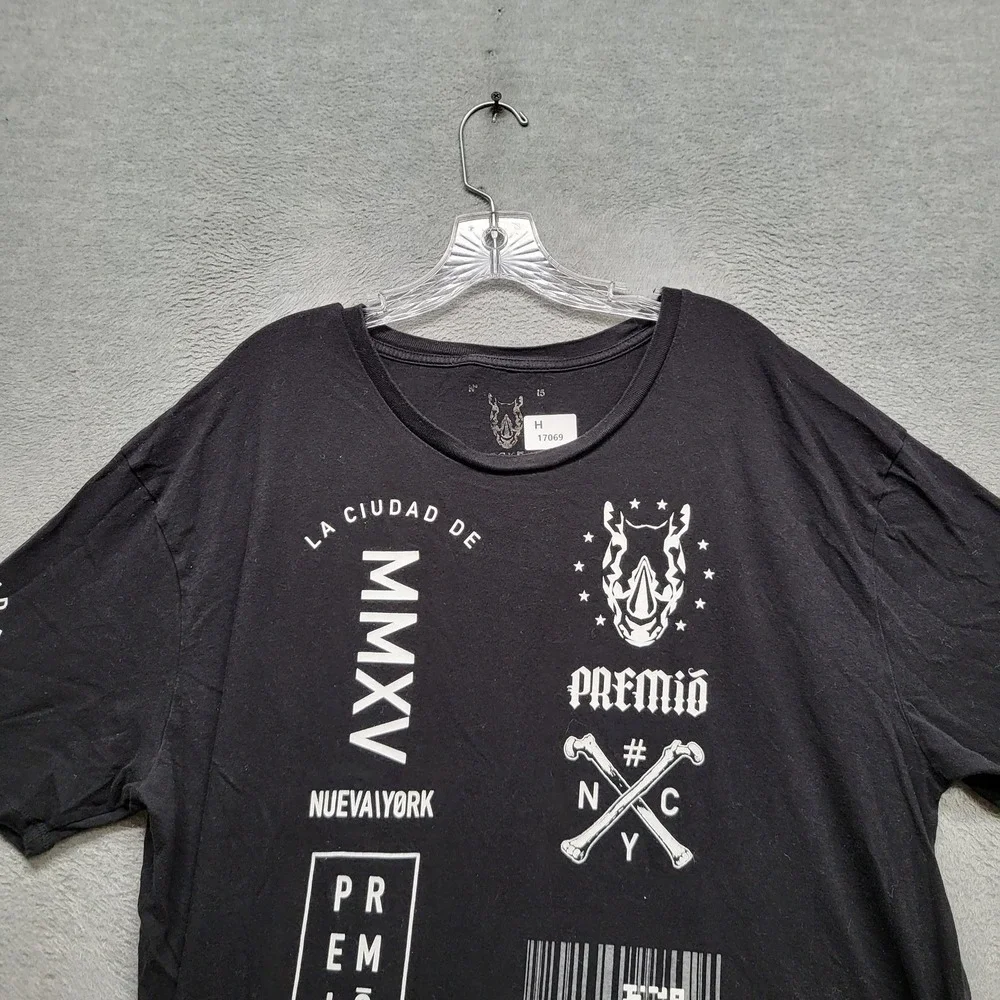 Ecko Men Shirt XXL Black Graphic Print Premio Nueva York Streetwear‎ Logo